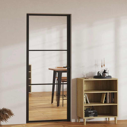 vidaXL Interior Door ESG Glass and Aluminium 83x201,5 cm Black