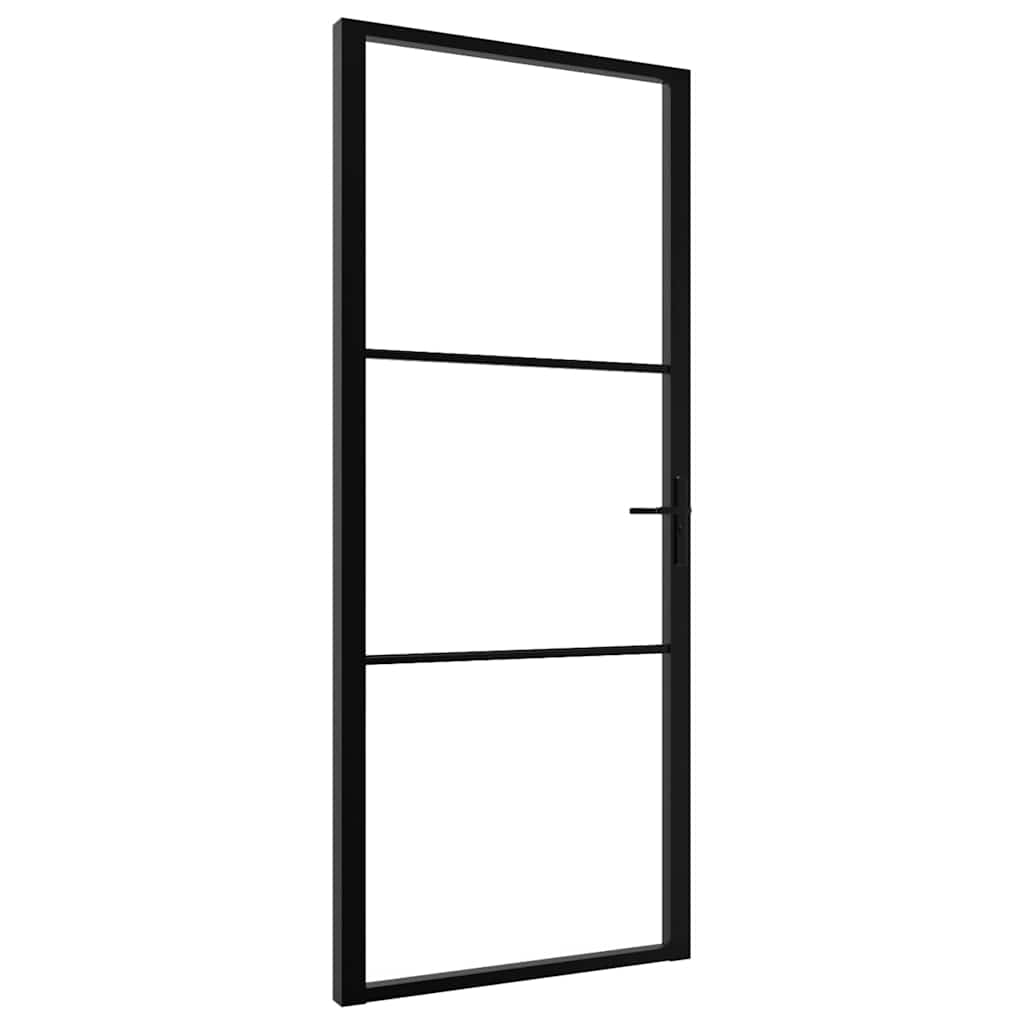 vidaXL Interior Door ESG Glass and Aluminium 93x201,5 cm Black