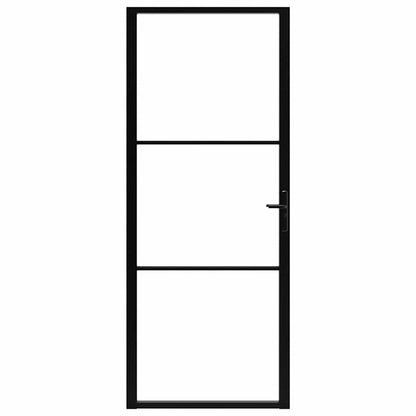 vidaXL Interior Door ESG Glass and Aluminium 93x201,5 cm Black