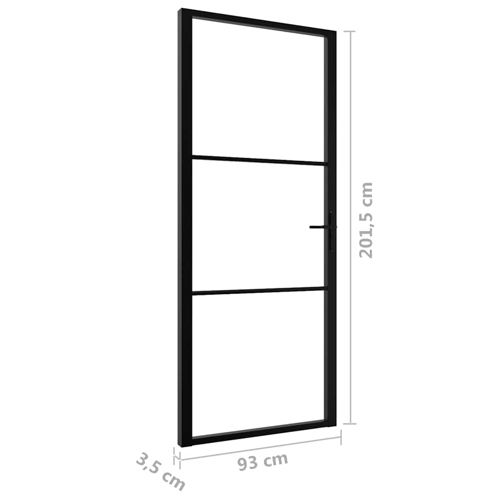 vidaXL Interior Door ESG Glass and Aluminium 93x201,5 cm Black