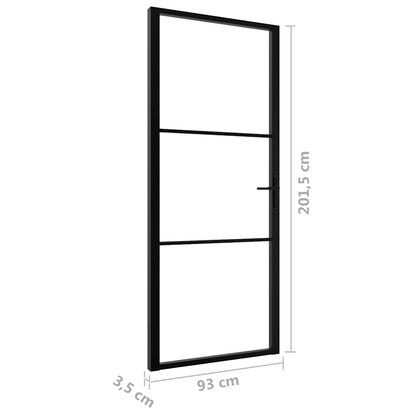 vidaXL Interior Door ESG Glass and Aluminium 93x201,5 cm Black
