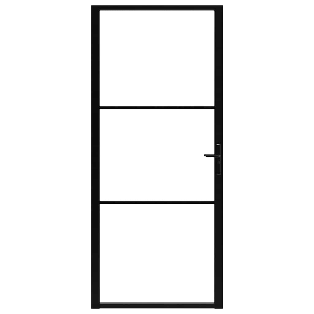 vidaXL Interior Door ESG Glass and Aluminium 102.5x201.5 cm Black