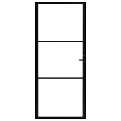 vidaXL Interior Door ESG Glass and Aluminium 102.5x201.5 cm Black