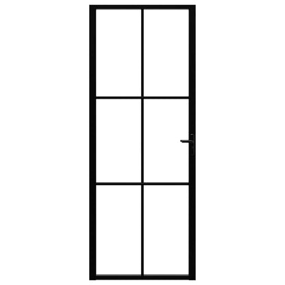 vidaXL Interior Door ESG Glass and Aluminium 76x201.5 cm Black