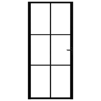 vidaXL Interior Door ESG Glass and Aluminium 93x201,5 cm Black