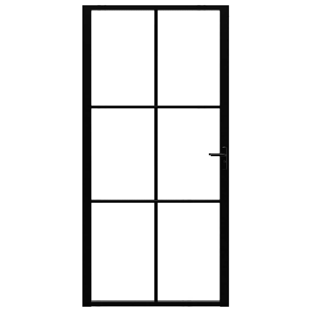 vidaXL Interior Door ESG Glass and Aluminium 102.5x201.5 cm Black