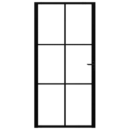 vidaXL Interior Door ESG Glass and Aluminium 102.5x201.5 cm Black