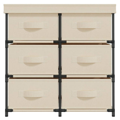 vidaXL Storage Cabinet with 6 Drawers 55x29x55 cm Cream Steel