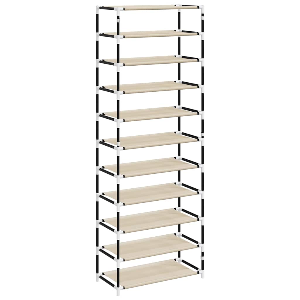 vidaXL Shoe Cabinet Cream 60x30x166 cm Fabric