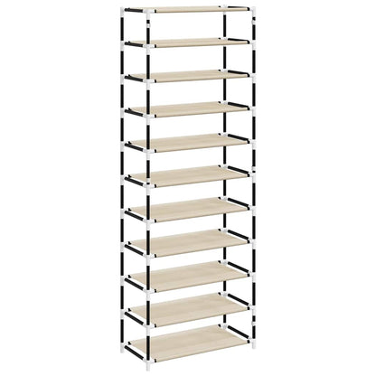 vidaXL Shoe Cabinet Cream 60x30x166 cm Fabric