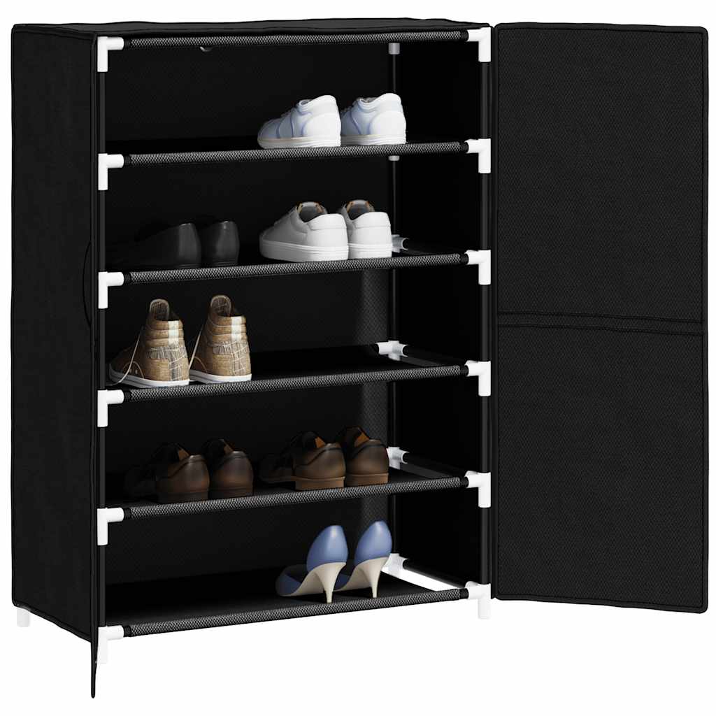 vidaXL Shoe Cabinet Black 60x28x90 cm Fabric