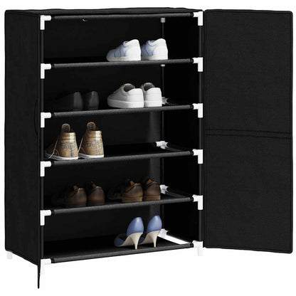 vidaXL Shoe Cabinet Black 60x28x90 cm Fabric