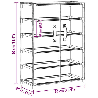 vidaXL Shoe Cabinet Black 60x28x90 cm Fabric