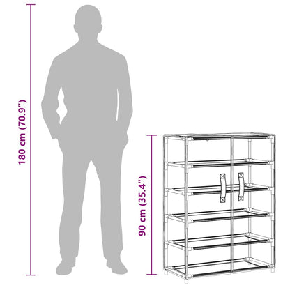 vidaXL Shoe Cabinet Grey 60x28x90 cm Fabric