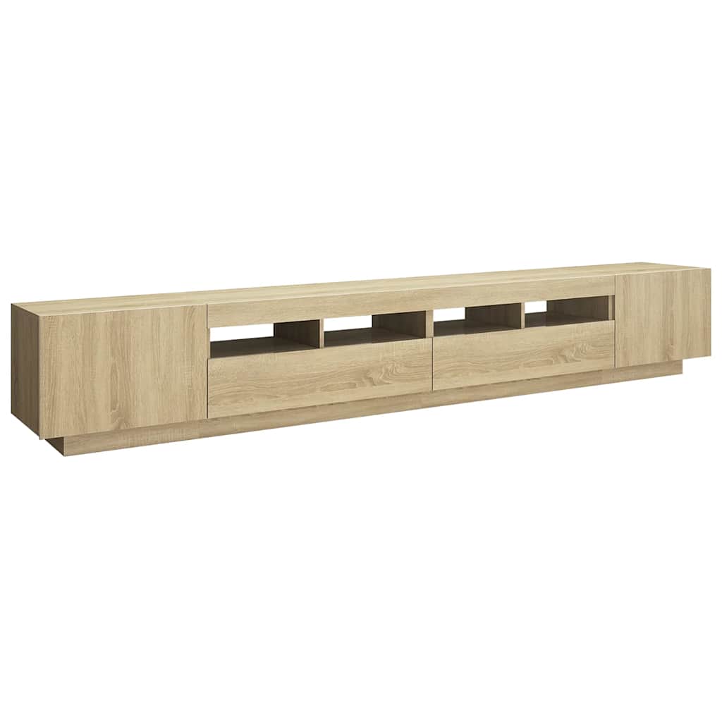 vidaXL TV Cabinet with LED Lights Sonoma Oak 260x35x40 cm
