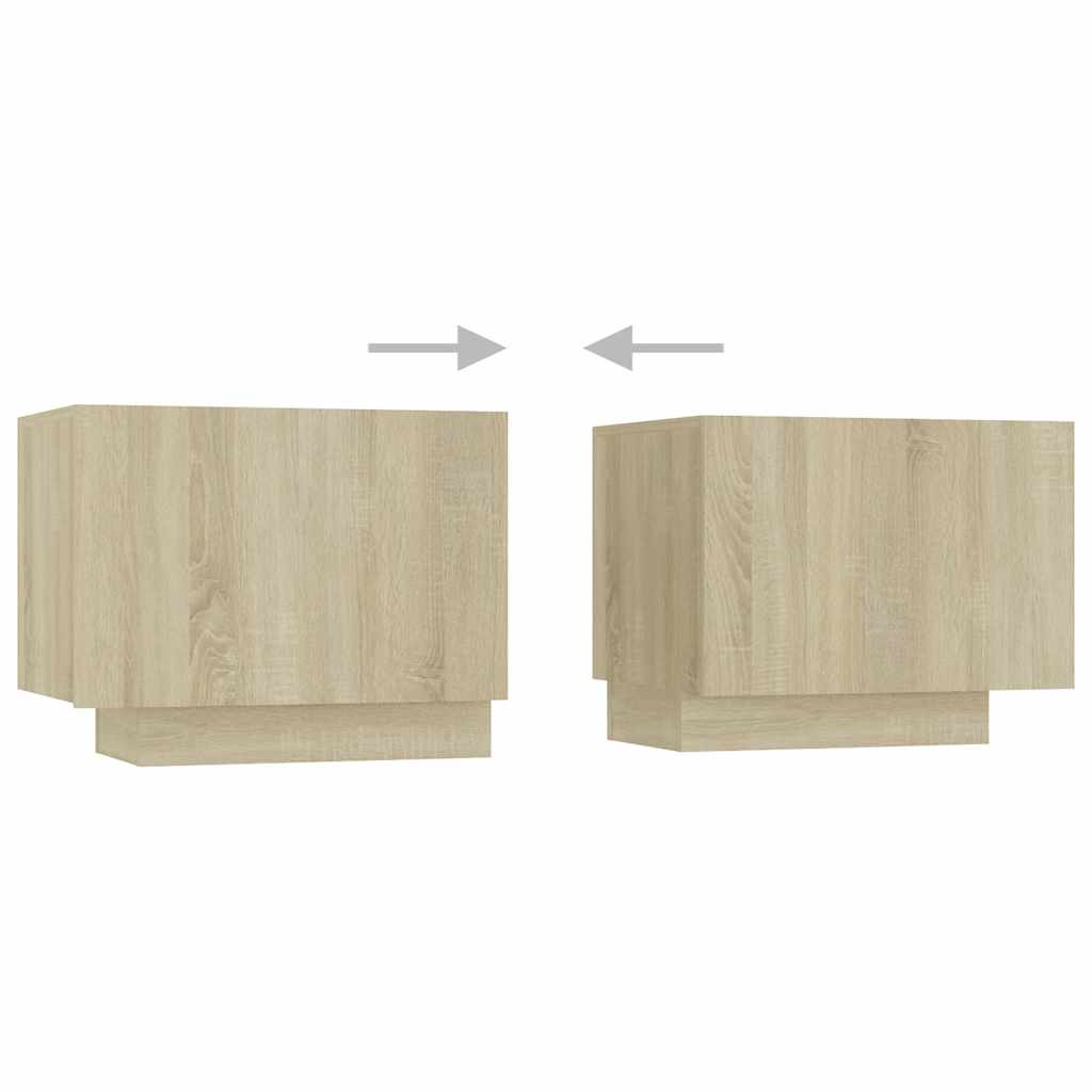 vidaXL TV Cabinet with LED Lights Sonoma Oak 260x35x40 cm