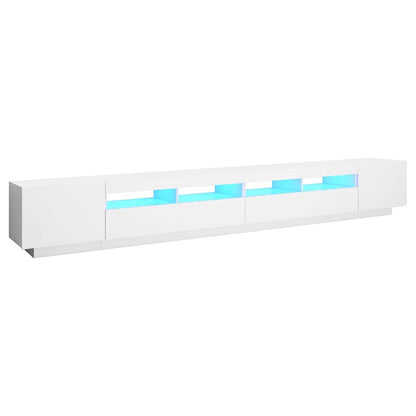 vidaXL TV Cabinet with LED Lights White 300x35x40 cm