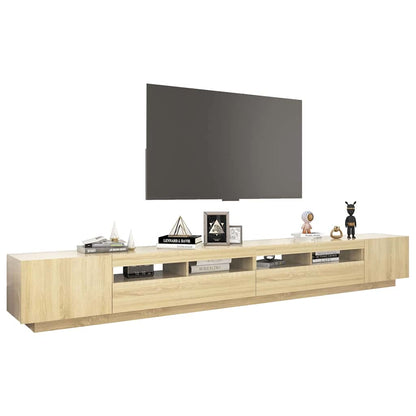 vidaXL TV Cabinet with LED Lights Sonoma Oak 300x35x40 cm