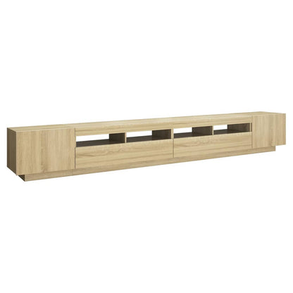 vidaXL TV Cabinet with LED Lights Sonoma Oak 300x35x40 cm