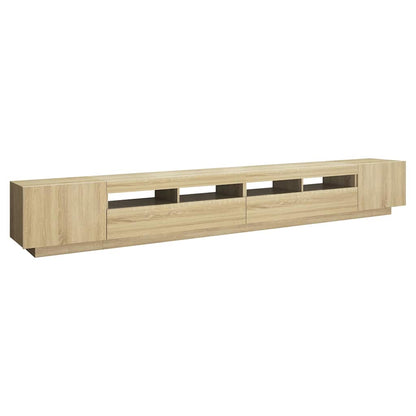 vidaXL TV Cabinet with LED Lights Sonoma Oak 300x35x40 cm