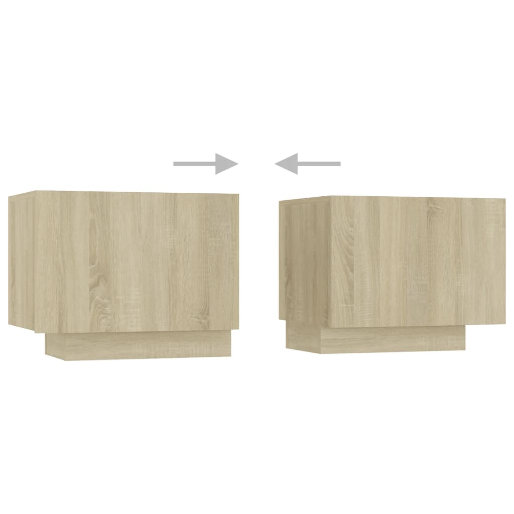 vidaXL TV Cabinet with LED Lights Sonoma Oak 300x35x40 cm