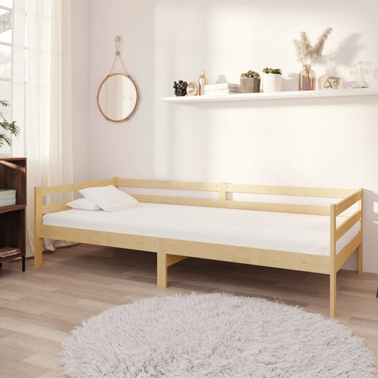vidaXL Day Bed | Natural Pine | Solid Pinewood | Single