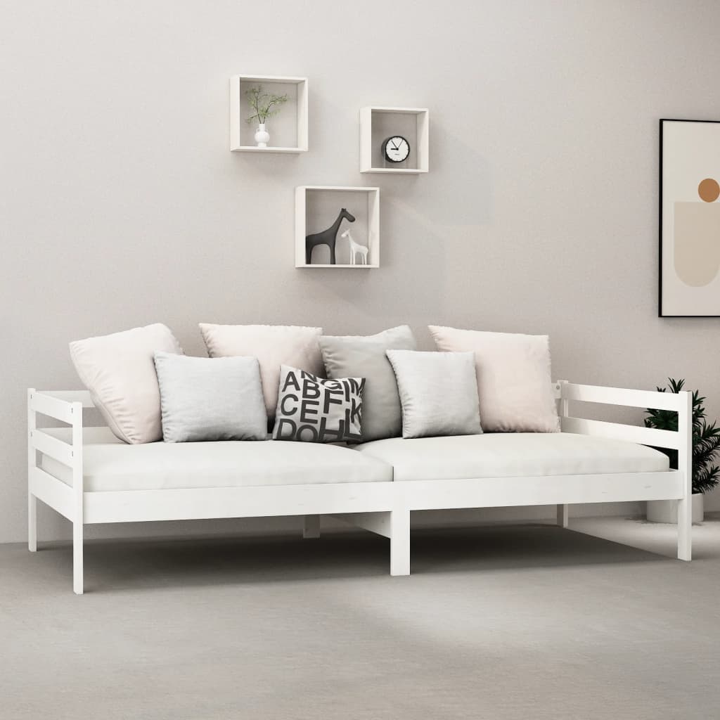 vidaXL Day Bed | White | Solid pinewood | 90 x 200 cm