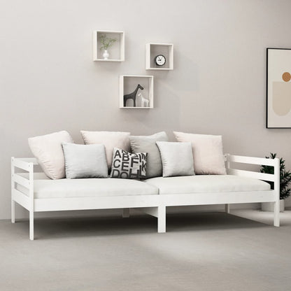 vidaXL Day Bed | White | Solid pinewood | 90 x 200 cm