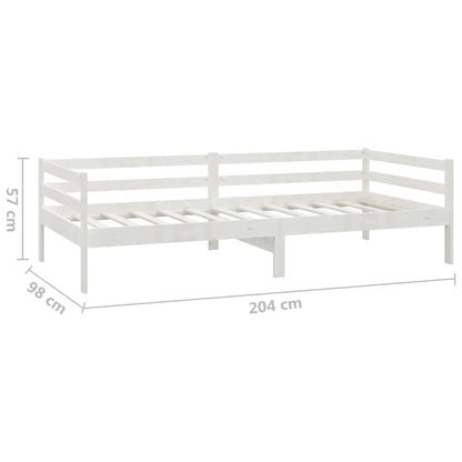 vidaXL Day Bed | White | Solid pinewood | 90 x 200 cm