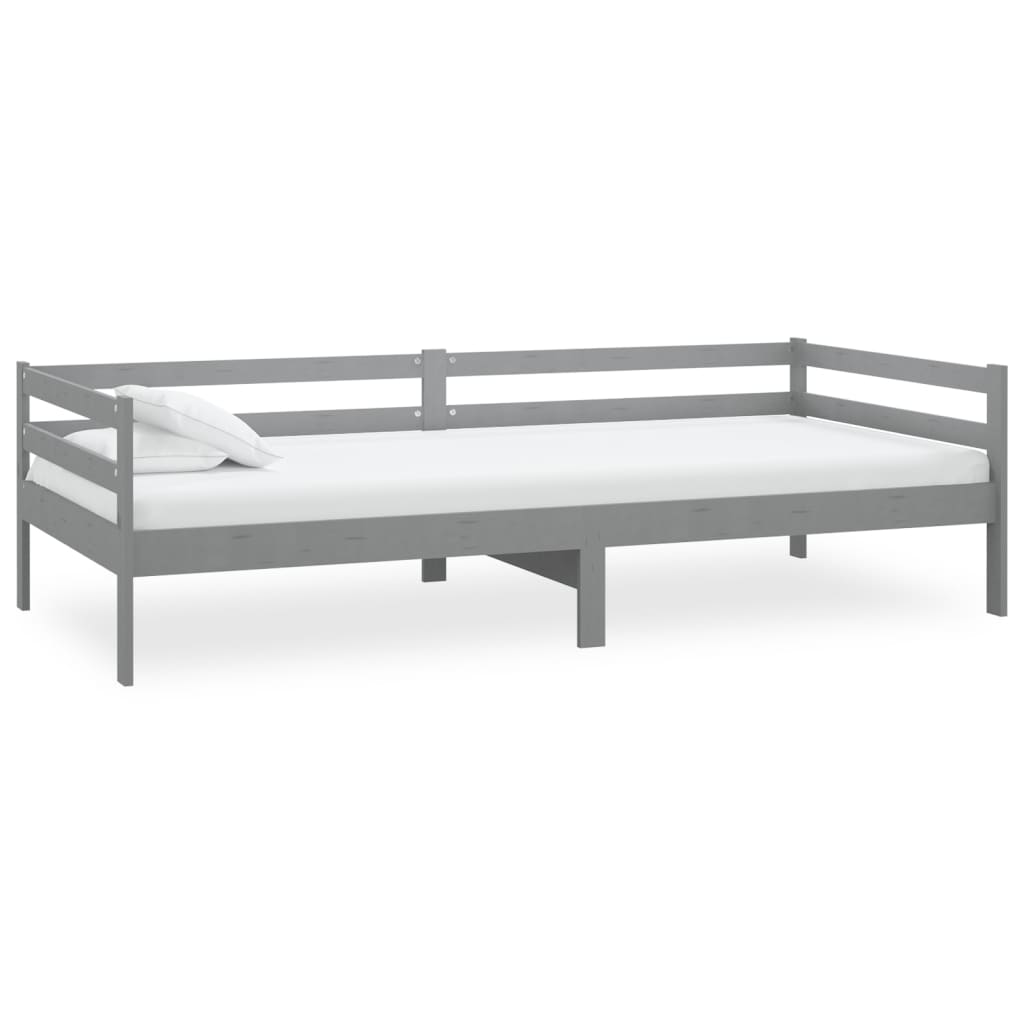 vidaXL Day Bed | Grey | Solid pine wood | 90 x 200 cm