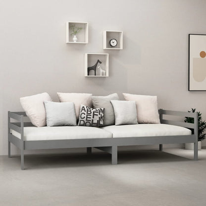vidaXL Day Bed | Grey | Solid pine wood | 90 x 200 cm