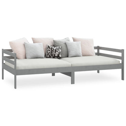 vidaXL Day Bed | Grey | Solid pine wood | 90 x 200 cm
