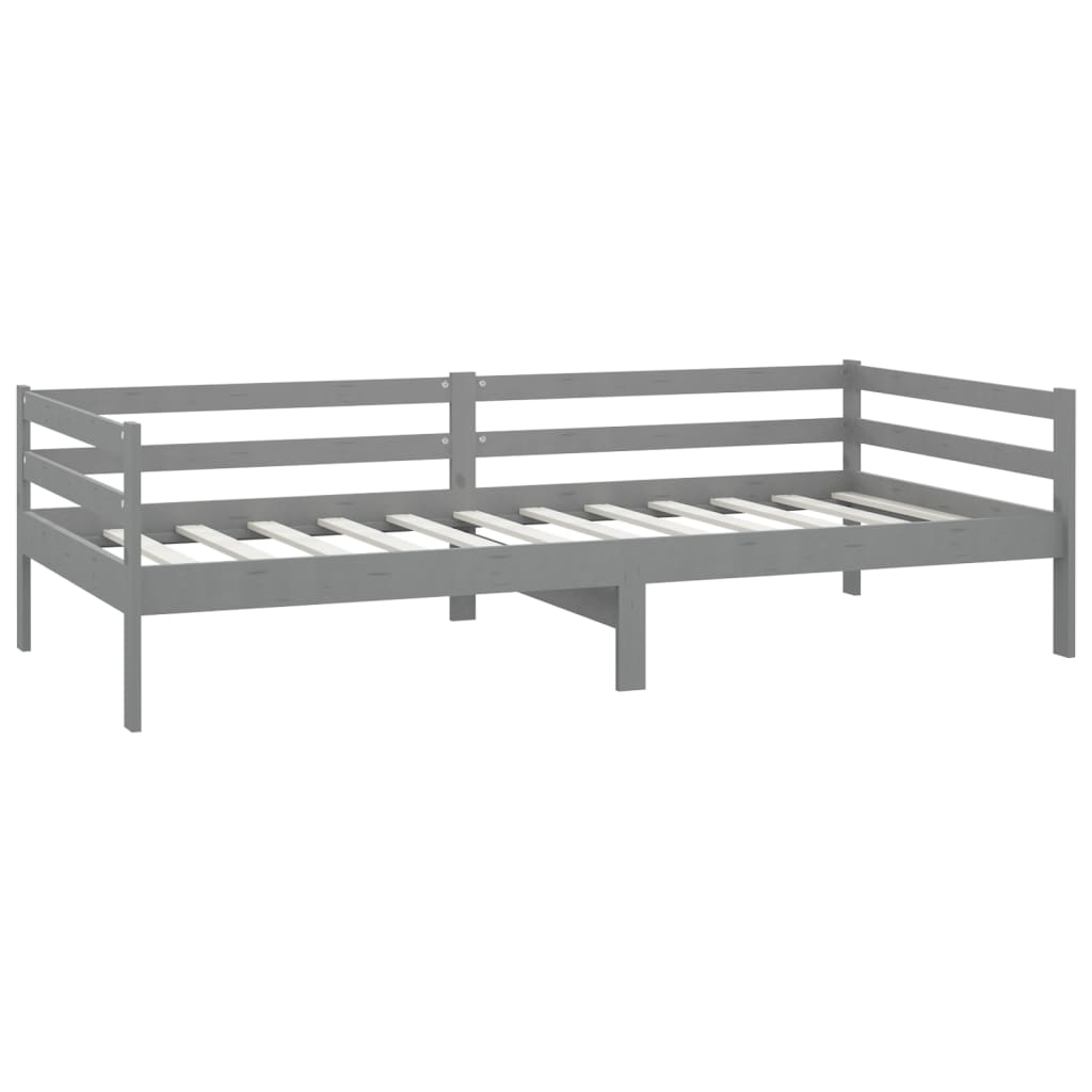 vidaXL Day Bed | Grey | Solid pine wood | 90 x 200 cm