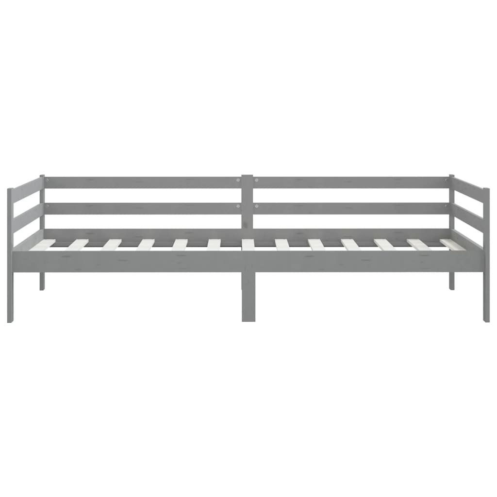 vidaXL Day Bed | Grey | Solid pine wood | 90 x 200 cm