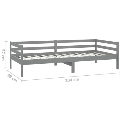 vidaXL Day Bed | Grey | Solid pine wood | 90 x 200 cm