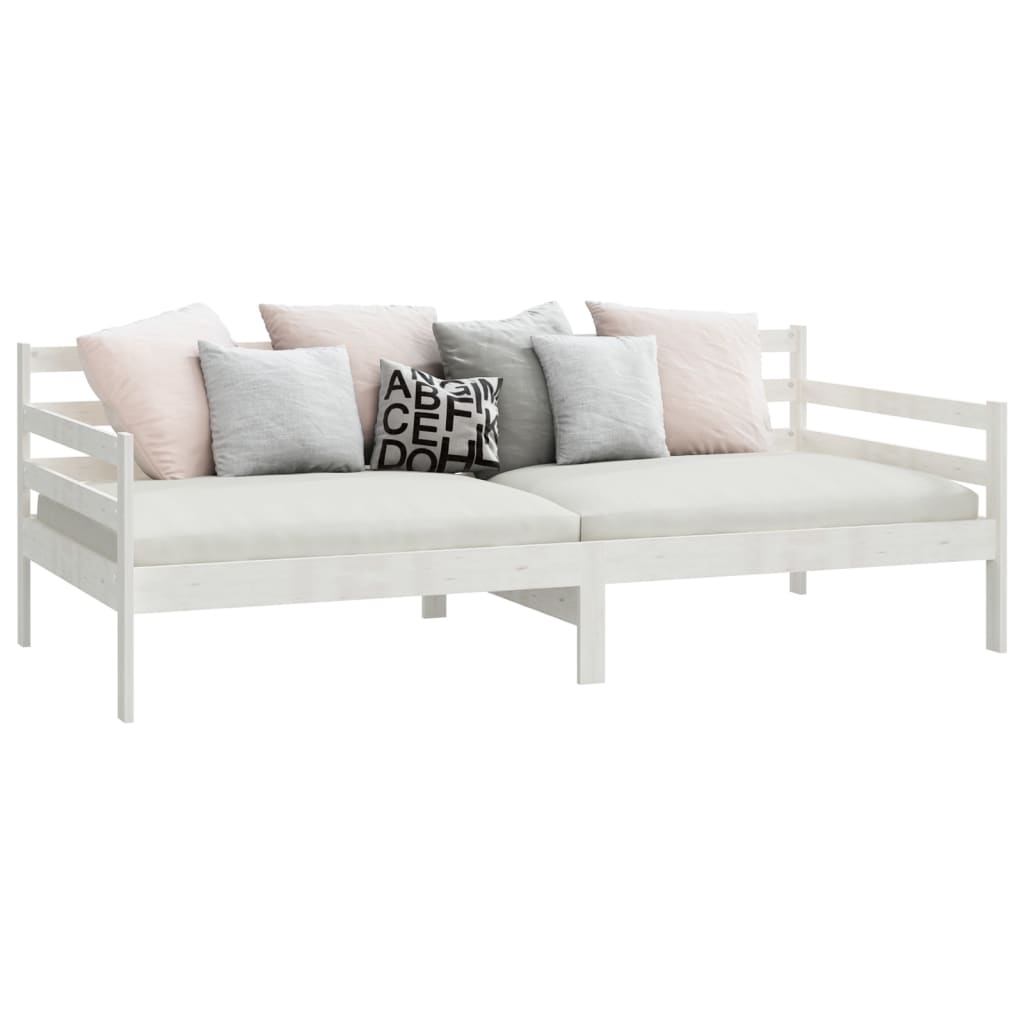 vidaXL Day Bed | White | Solid pinewood | 90 x 200 cm