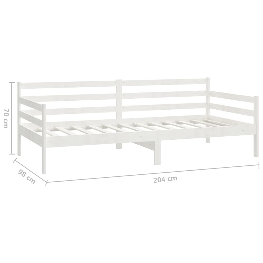 vidaXL Day Bed | White | Solid pinewood | 90 x 200 cm