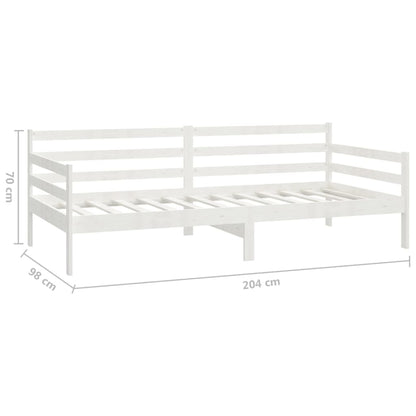 vidaXL Day Bed | White | Solid pinewood | 90 x 200 cm