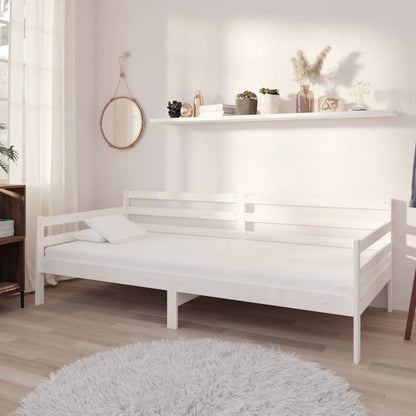 vidaXL Day Bed | White | Solid pinewood | 90 x 200 cm