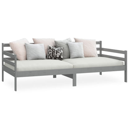 vidaXL Day Bed without Mattress Grey Solid Wood Pine 90x200cm