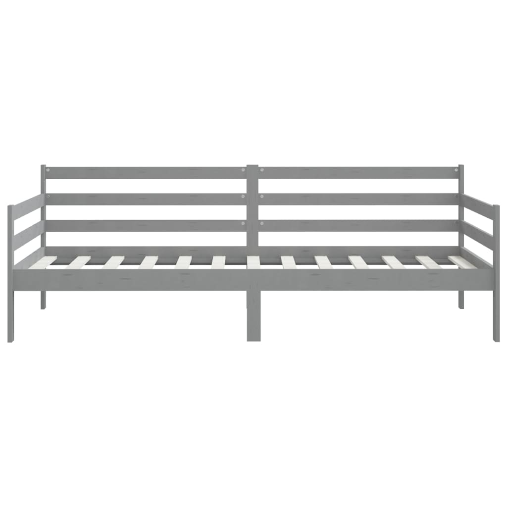 vidaXL Day Bed without Mattress Grey Solid Wood Pine 90x200cm