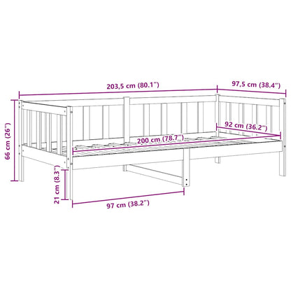 vidaXL Day Bed without Mattress White Solid Wood Pine 90x200cm