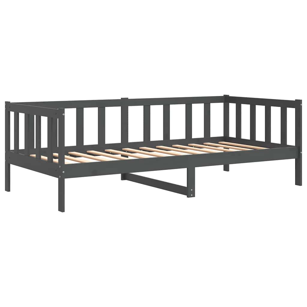 vidaXL Day Bed | Grey | Solid pinewood | 90x200 cm