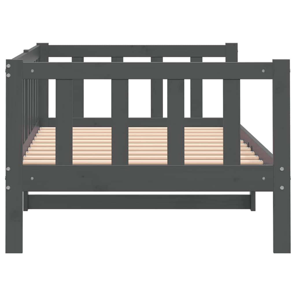vidaXL Day Bed | Grey | Solid pinewood | 90x200 cm