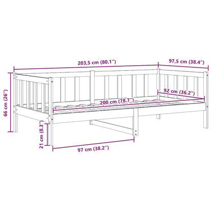 vidaXL Day Bed | Honey brown | Solid pine wood | 90 x 200 cm