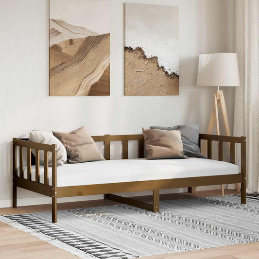 vidaXL Day Bed | Honey brown | Solid pine wood | 90 x 200 cm