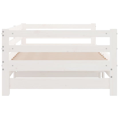 vidaXL Pull-out Day Bed without Mattress White 2x(90x200)cm