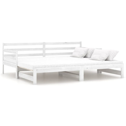 vidaXL Pull-out Day Bed without Mattress White 2x(90x200)cm