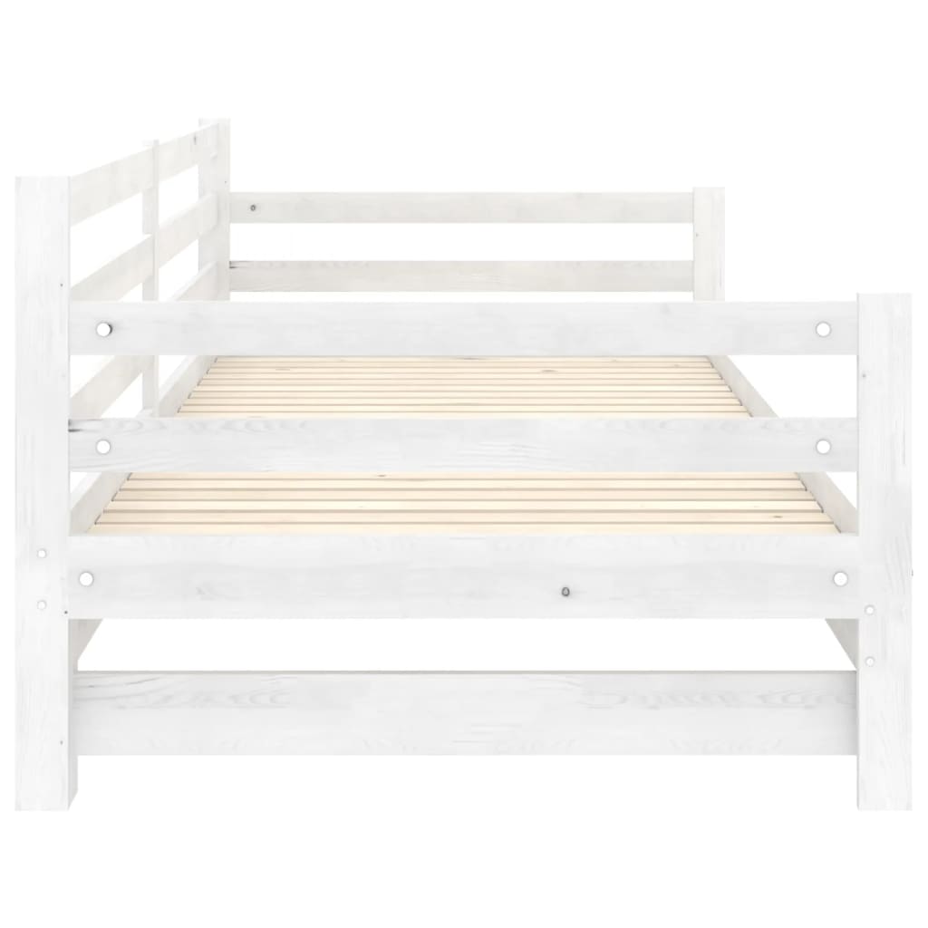 vidaXL Pull-out Day Bed without Mattress White 2x(90x200)cm