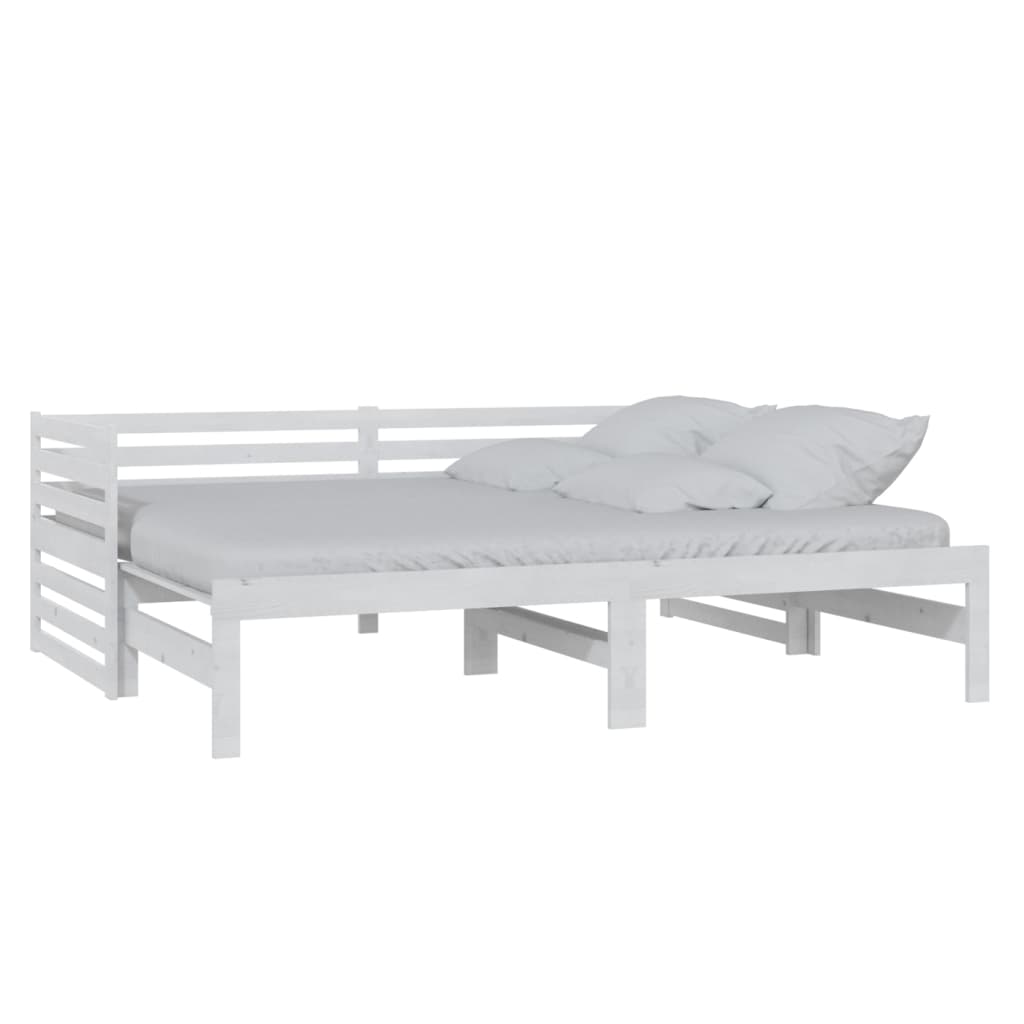 vidaXL Day Bed | White | Solid pine wood | 2x